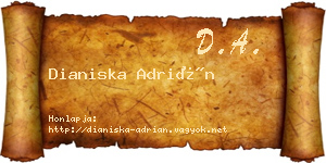 Dianiska Adrián névjegykártya